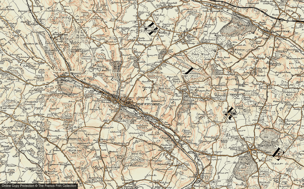 Old Map of Totteridge, 1897-1898 in 1897-1898