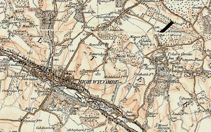 Old map of Totteridge in 1897-1898