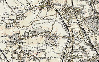 Old map of Totteridge in 1897-1898
