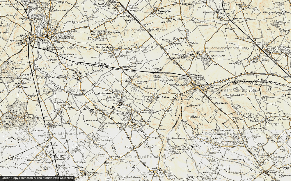Old Map of Totternhoe, 1898-1899 in 1898-1899
