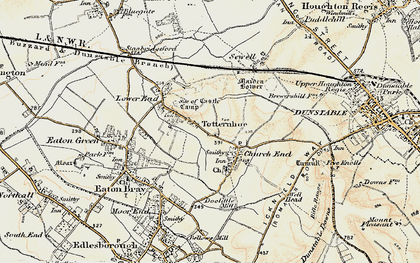 Old map of Totternhoe in 1898-1899