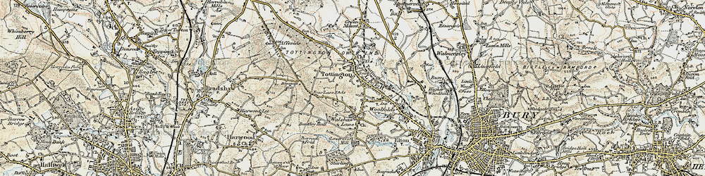 Old map of Tottington in 1903