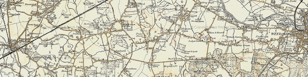 Old map of Touchen-end in 1897-1909