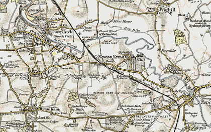 Old map of Toulston in 1903-1904