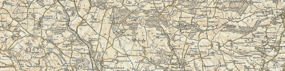 Old map of Toulton in 1898-1900