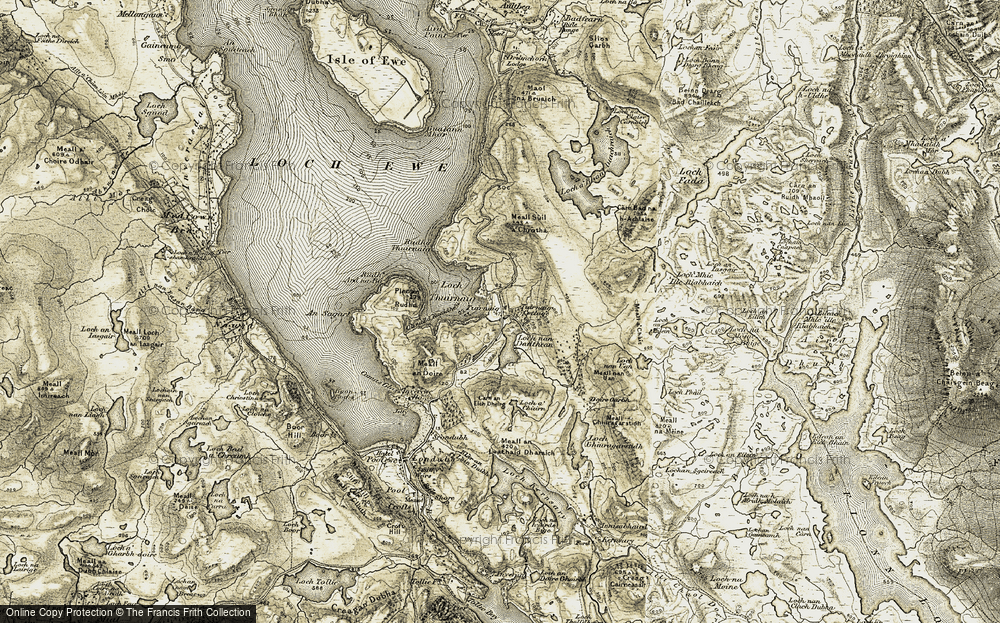 Old Map of Tournaig, 1908-1910 in 1908-1910