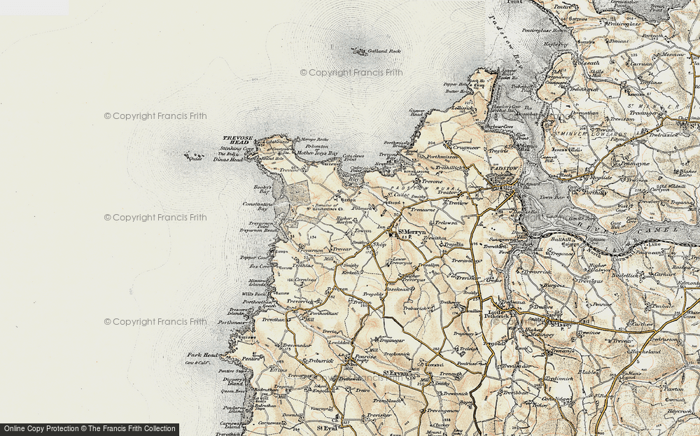 Old Map of Towan, 1900 in 1900