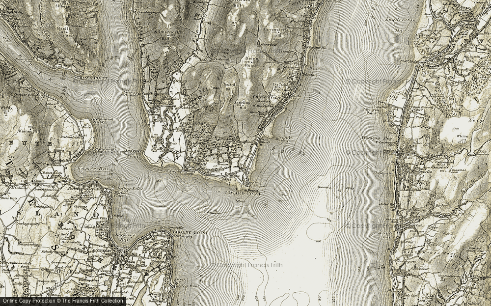 Old Map of Historic Map covering Achafour in 1905-1906