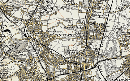Old map of Tower Gardens in 1897-1898