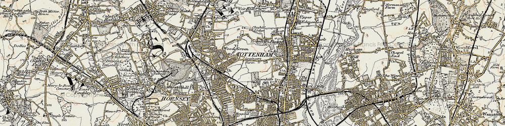 Old map of Tower Gardens in 1897-1898
