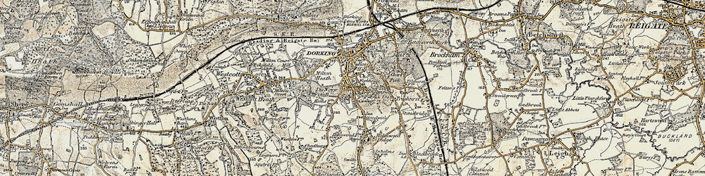 Old map of Tower Hill in 1898-1909