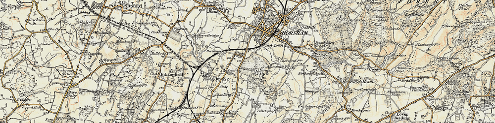 Old map of Bournehill Ho in 1898