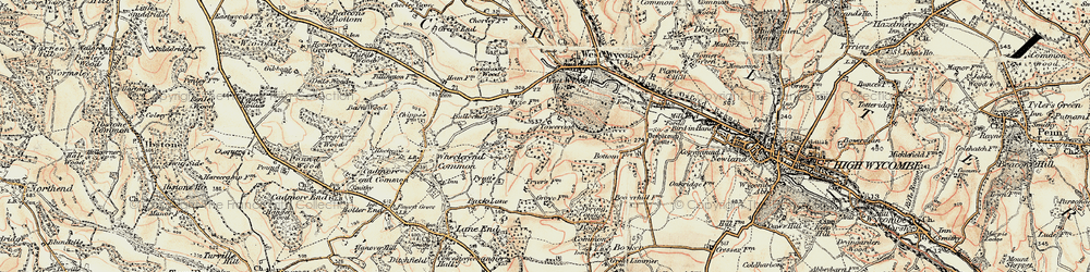Old map of Towerage in 1897-1898