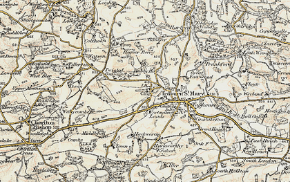 Old map of Town Barton in 1899-1900
