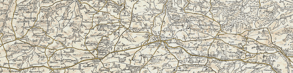 Old map of Town Barton in 1899-1900