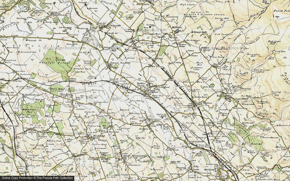 Old Map of Historic Map covering Bravoniacvm (Roman Fort) in 1901-1904