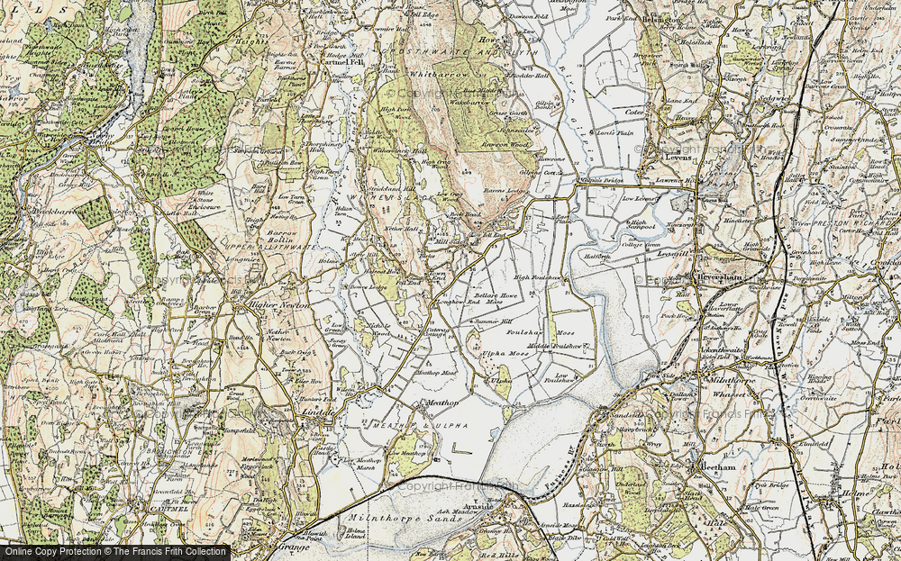 Old Map of Historic Map covering Bellart How Moss in 1903-1904