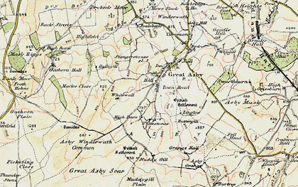 Old map of Whitewall in 1903-1904