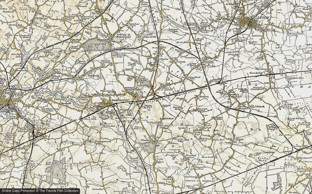 Old Map of Town of Lowton, 1903 in 1903