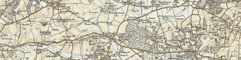 Old map of Bere Wood in 1897-1909