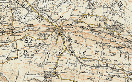 Old map of Isle of Purbeck in 1899-1909