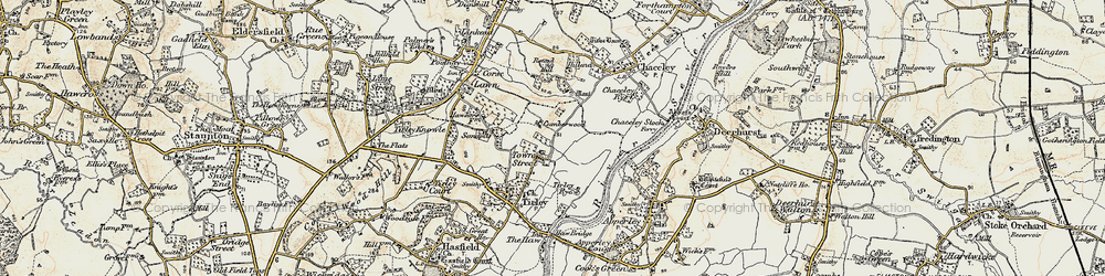 Old map of Town Street in 1899-1900