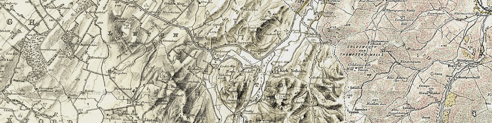 Old map of Yetholm Law in 1901-1904