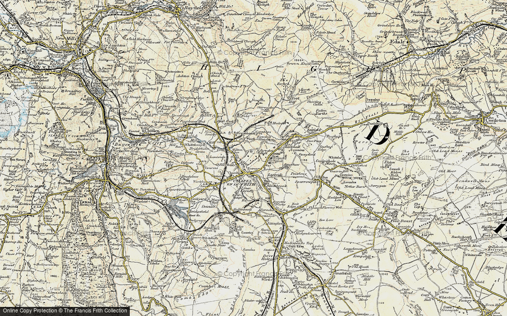 Old Map of Historic Map covering Bowden Hall in 1902-1903
