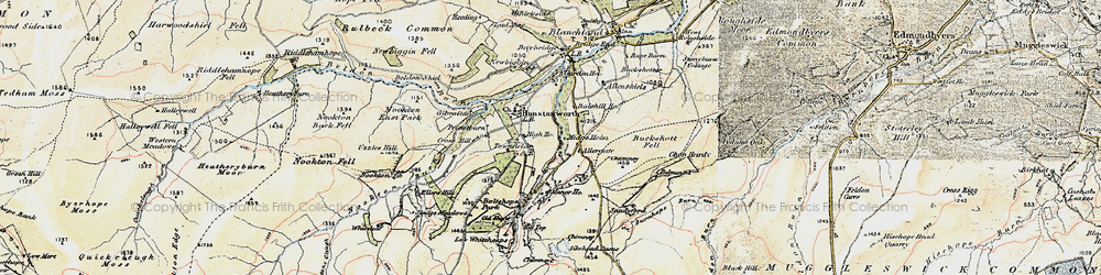 Old map of Townfield in 1901-1904
