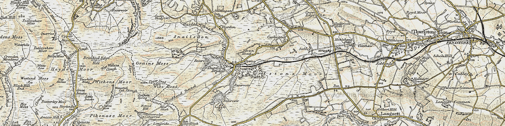 Old map of Wogden Clough in 1903