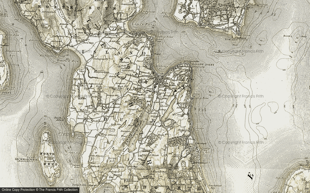 Old Map of Historic Map covering Barone Hill in 1905-1907