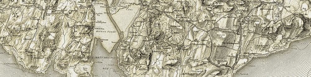 Old map of Balmae Burn in 1905