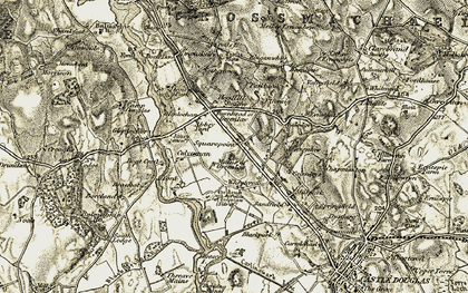 Old map of Townhead of Greenlaw in 1904-1905