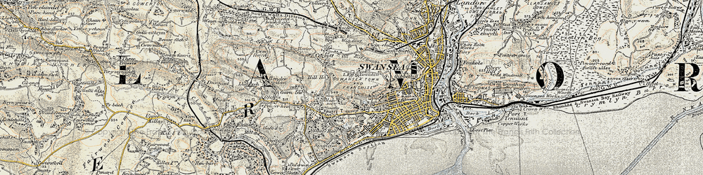 Old map of Townhill in 1900-1901