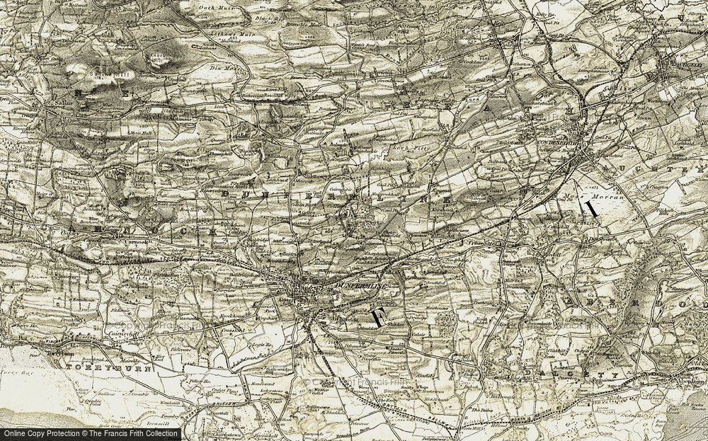 Old Map of Historic Map covering Wester Whitefield in 1904-1906