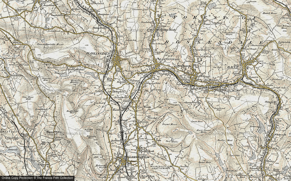 Old Map of Townsend Fold, 1903 in 1903