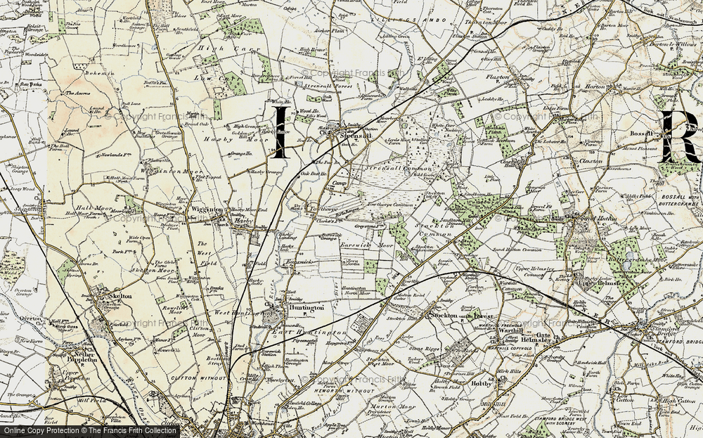 Old Map of Historic Map covering Wild Goose Carr in 1903-1904