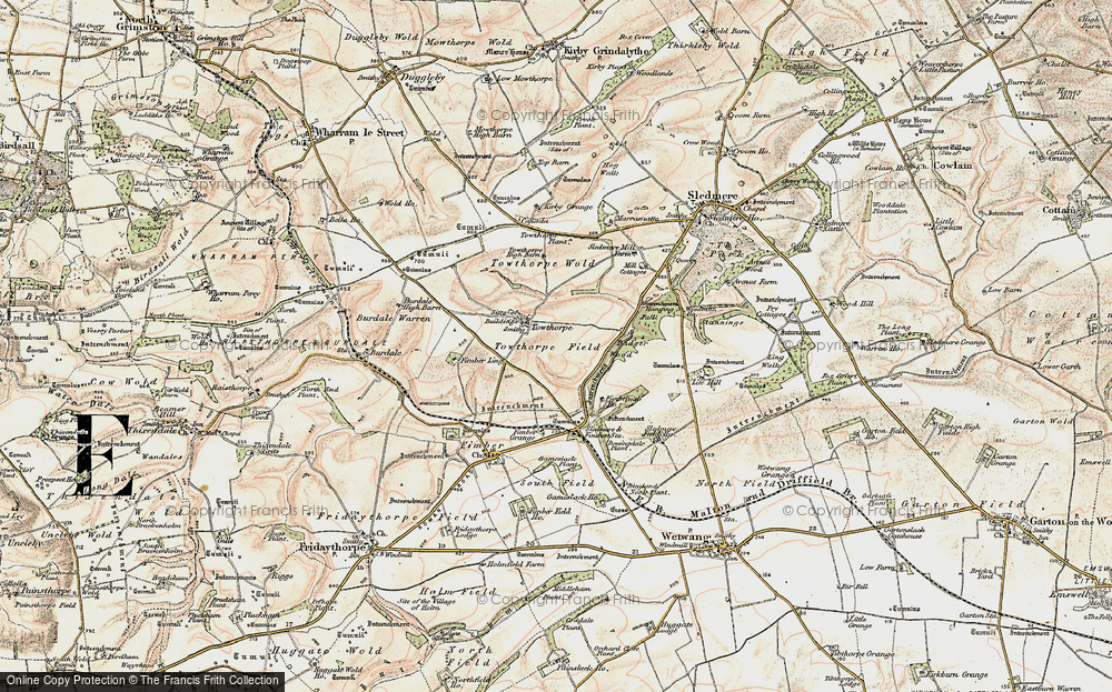 Old Map of Historic Map covering Badger Wood in 1903-1904