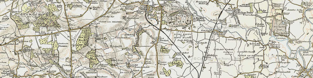 Old map of Towton in 1903-1904