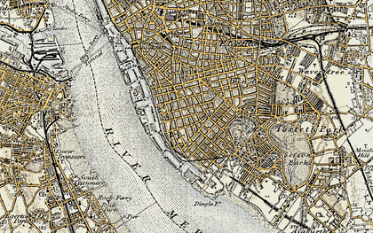 Old map of Albert Dock in 1902-1903