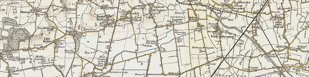 Old map of Toynton Fen Side in 1901-1903