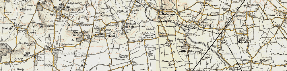 Old map of Toynton St Peter in 1901-1903