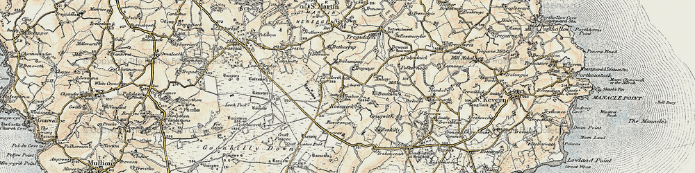 Old map of Traboe in 1900