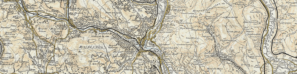 Old map of Y Carreg Siglo in 1899-1900
