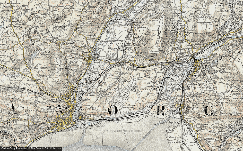 Old Map of Trallwn, 1900-1901 in 1900-1901