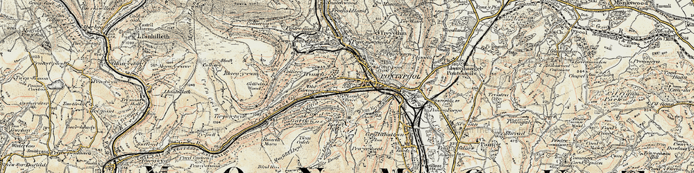 Old map of Tranch in 1899-1900