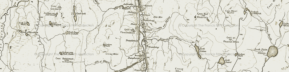 Old map of Breacrie in 1911-1912