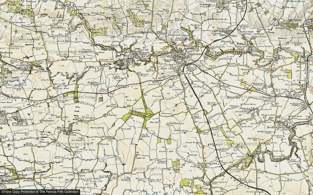 Old Map of Tranwell, 1901-1903 in 1901-1903