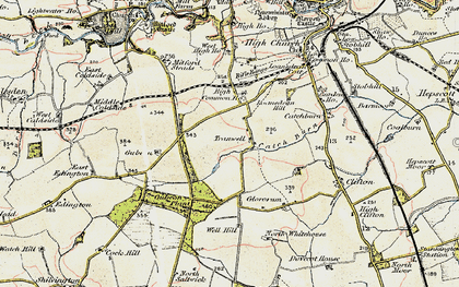 Old map of Tranwell in 1901-1903