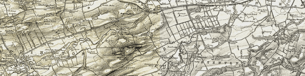 Old map of Traprain in 1901-1906
